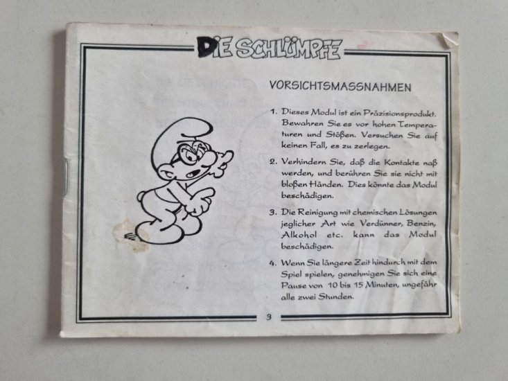 (Bild für) NES Die Schlümpfe NOE Anleitung - zum Schließen ins Bild klicken