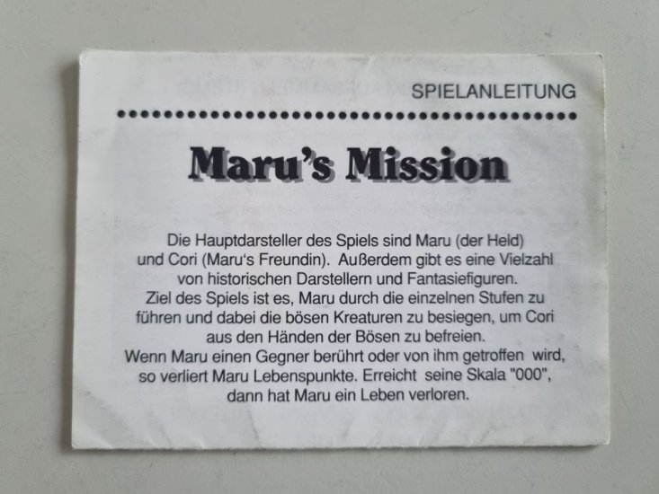 (Bild für) GB Maru's Mission Anleitung - zum Schließen ins Bild klicken