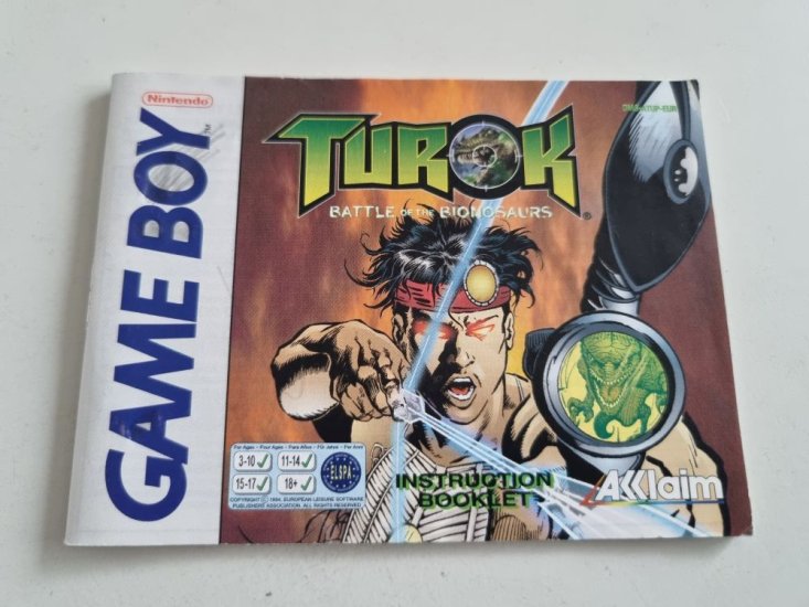 (Bild für) GB Turok - Battle of the Bionosaurs EUR Anleitung - zum Schließen ins Bild klicken