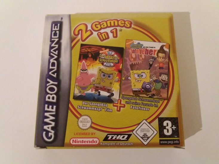 (Bild für) GBA 2 Games in 1 Spongebob Film + Fotofieber NOE - zum Schließen ins Bild klicken