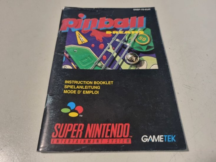 (Bild für) SNES Pinball Dreams EUR Anleitung - zum Schließen ins Bild klicken
