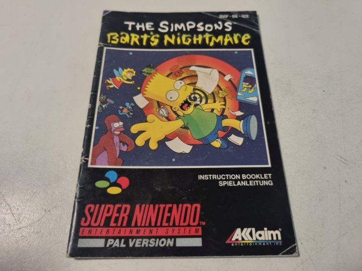 (Bild für) SNES The Simpsons - Bart's Nightmare NOE Anleitung - zum Schließen ins Bild klicken