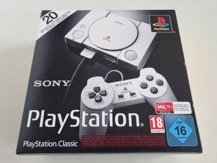 (Bild für) PS1 Konsole - Playstation Classic - zum Schließen ins Bild klicken
