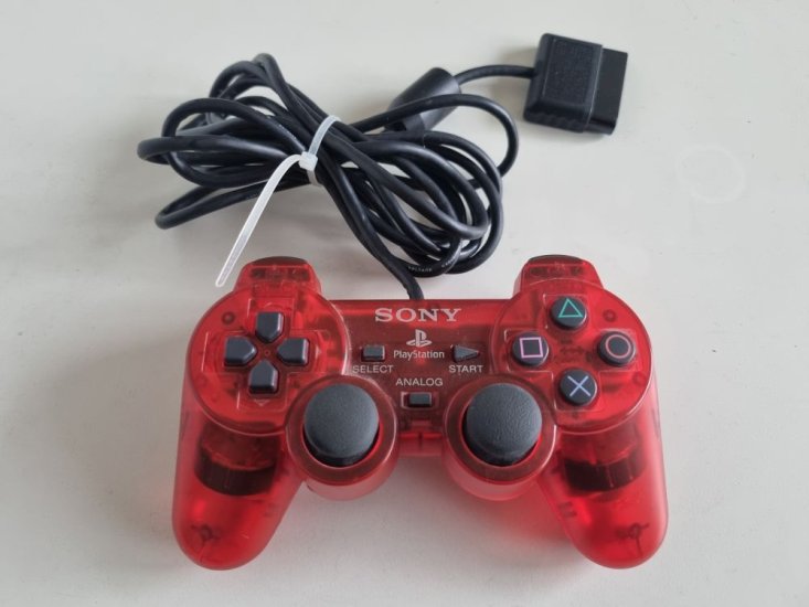 (Bild für) PS2 Dualshock Controller - Clear Red - zum Schließen ins Bild klicken