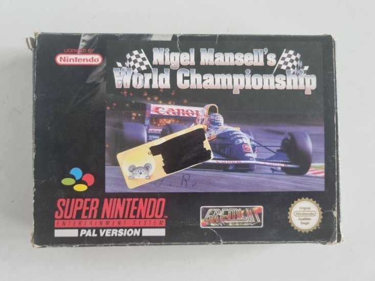 (Bild für) SNES Nigel Mansell's World Championship NOE - zum Schließen ins Bild klicken