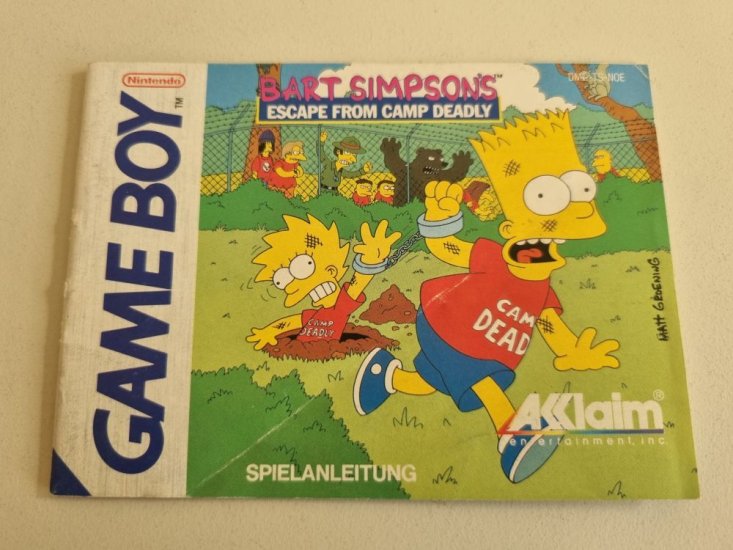 (Bild für) GB Bart Simpson's Escape from Camp Deadly NOE Anleitung - zum Schließen ins Bild klicken