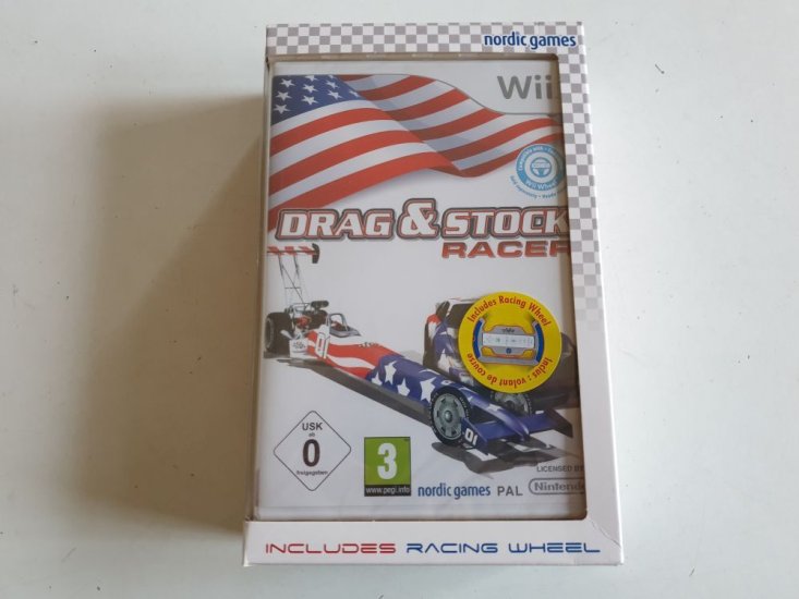 (Bild für) Wii Drag & Stock Racer + Racing Wheel EUR - zum Schließen ins Bild klicken