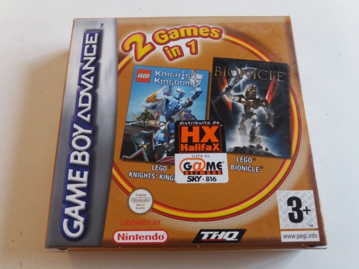 (Bild für) GBA 2 Games in 1 - Lego Knights' Kingdom + Bionicle ITA - zum Schließen ins Bild klicken