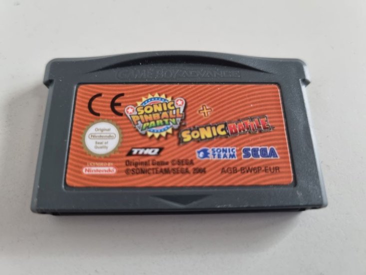 (Bild für) GBA Sonic Pinball Party + Sonic Battle EUR - zum Schließen ins Bild klicken