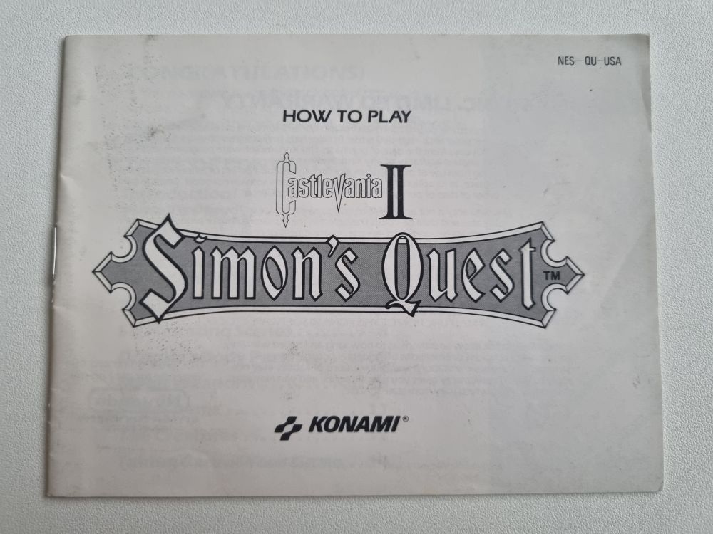 NES Castlevania II - Simon's Quest USA Manual - zum Schließen ins Bild klicken