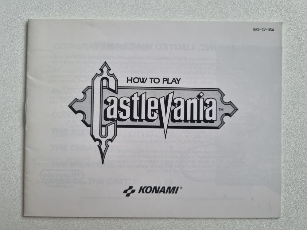 NES Castlevania USA Manual - zum Schließen ins Bild klicken