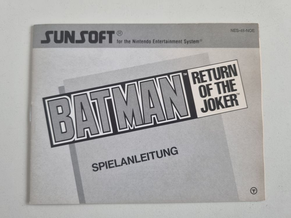 NES Batman - Return of the Joker NOE Manual - zum Schließen ins Bild klicken