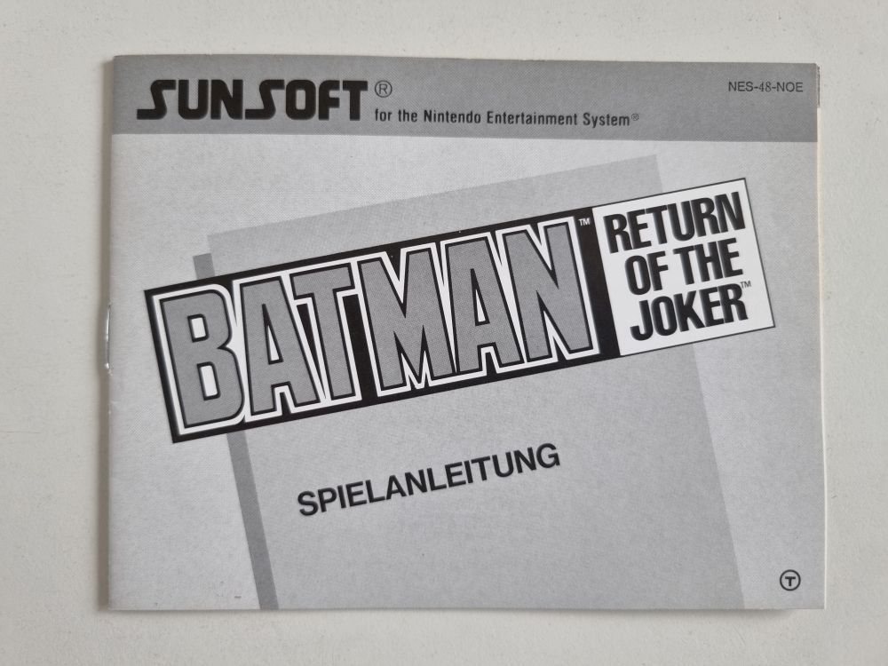 NES Batman - Return of the Joker NOE Manual - zum Schließen ins Bild klicken