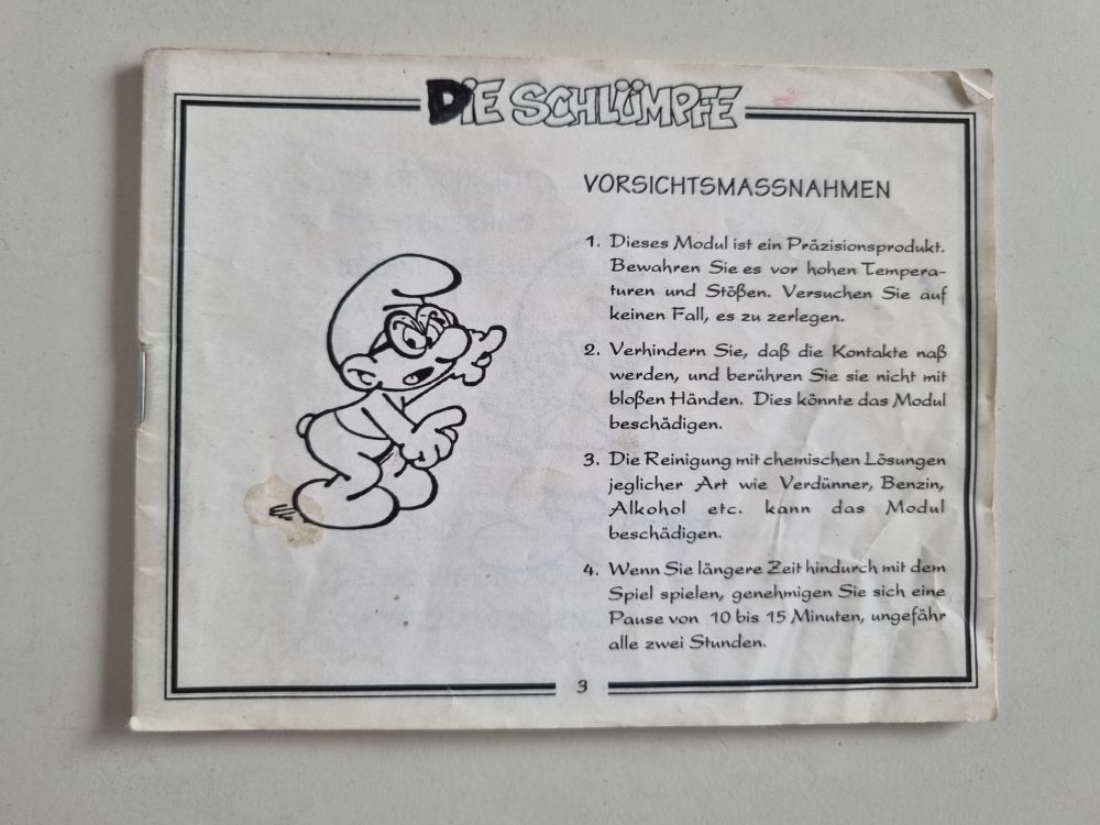 NES Die Schlümpfe NOE Manual - zum Schließen ins Bild klicken