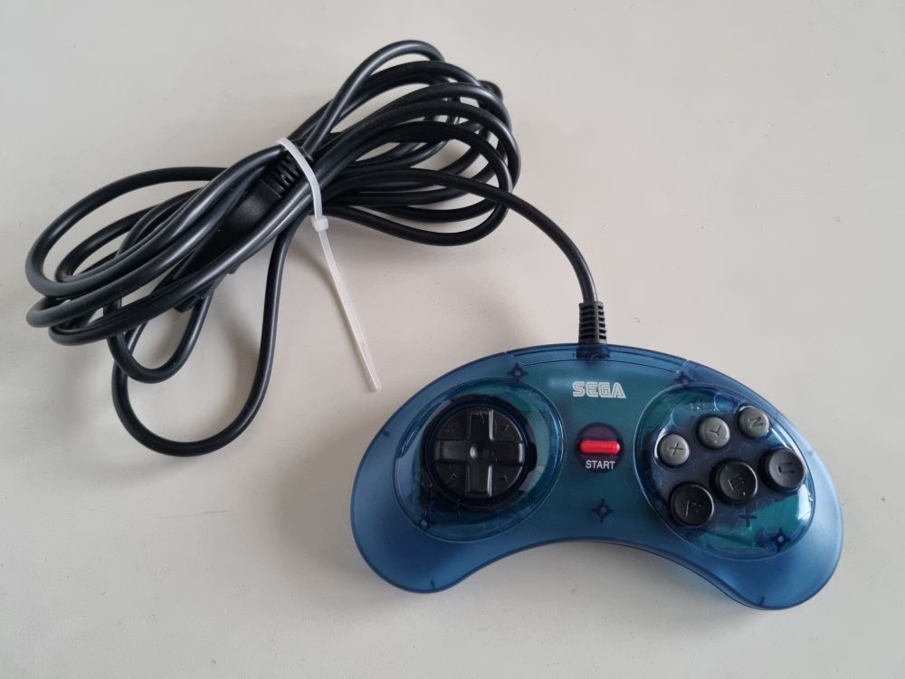 (Bild für) MD Retro-Bit Controller - Blau Transparent - zum Schließen ins Bild klicken
