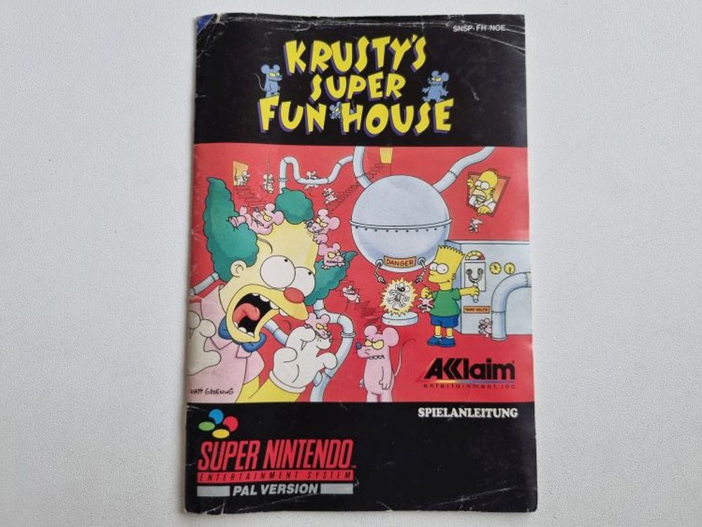 SNES Krusty's Super Fun House NOE Manual - zum Schließen ins Bild klicken