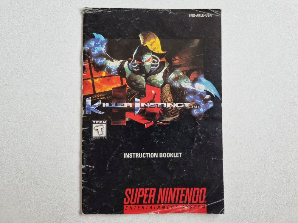 SNES Killer Instinct USA Manual - zum Schließen ins Bild klicken