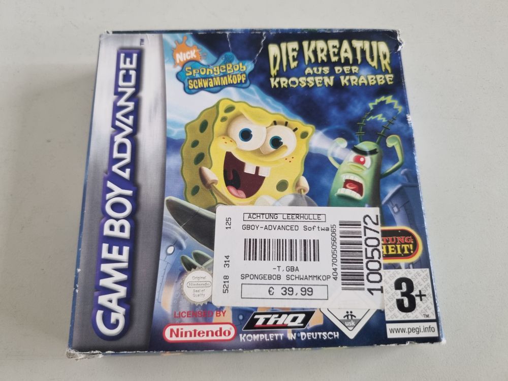 (Bild für) GBA Spongebob Schwammkopf Die Kreatur aus der krossen Krabbe NOE - zum Schließen ins Bild klicken