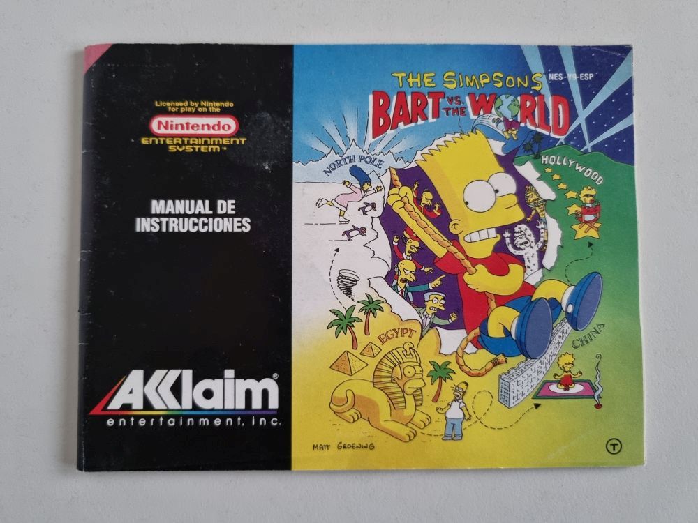 NES The Simpsons - Bart vs. the World ESP Manual - zum Schließen ins Bild klicken