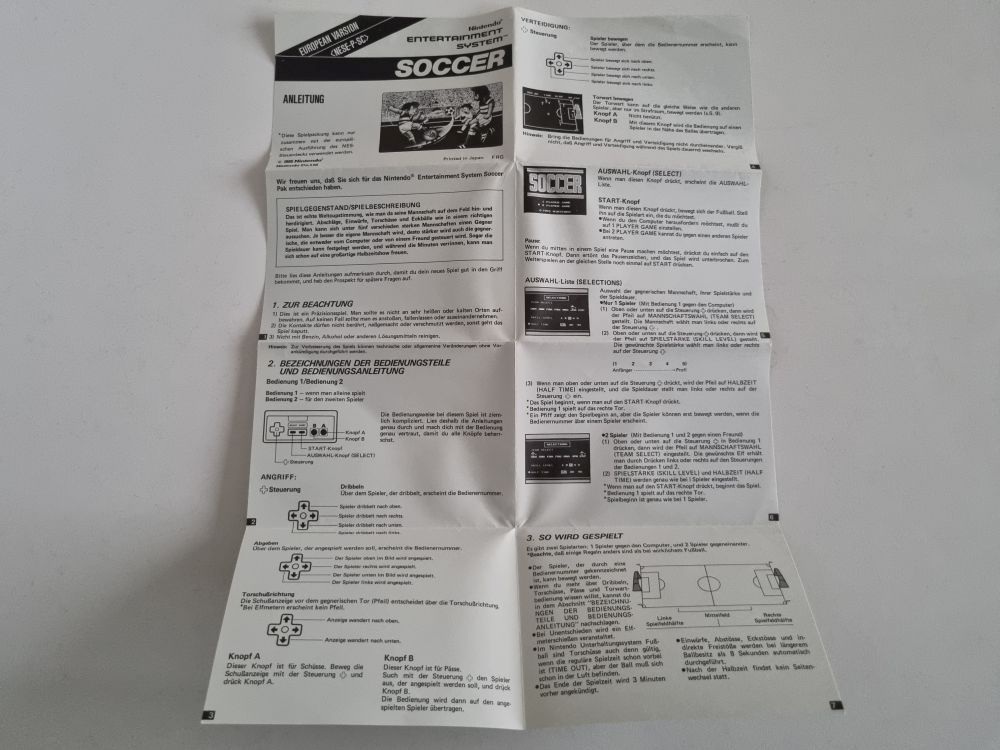 NES Soccer FRG Manual - zum Schließen ins Bild klicken