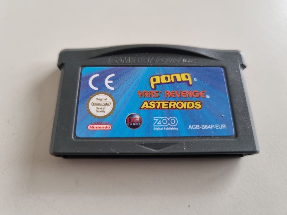 (Bild für) GBA Pong / Yars' Revenge / Asteroids EUR - zum Schließen ins Bild klicken