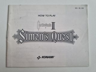 NES Castlevania II - Simon's Quest USA Manual