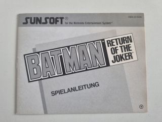 NES Batman - Return of the Joker NOE Manual