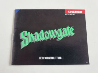 NES Shadowgate NOE/FRG Manual