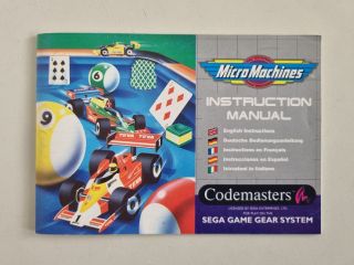 GG Micro Machines Manual
