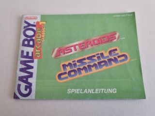 GB Arcade Classic 1 - Asteroids / Missile Command NOE Manual